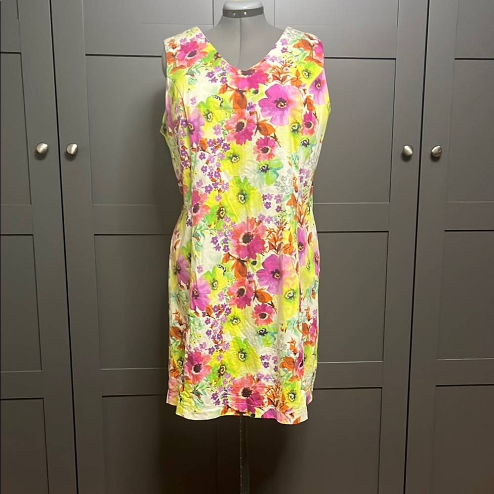 XL Floral Veto Jean’s Sleeveless Dress